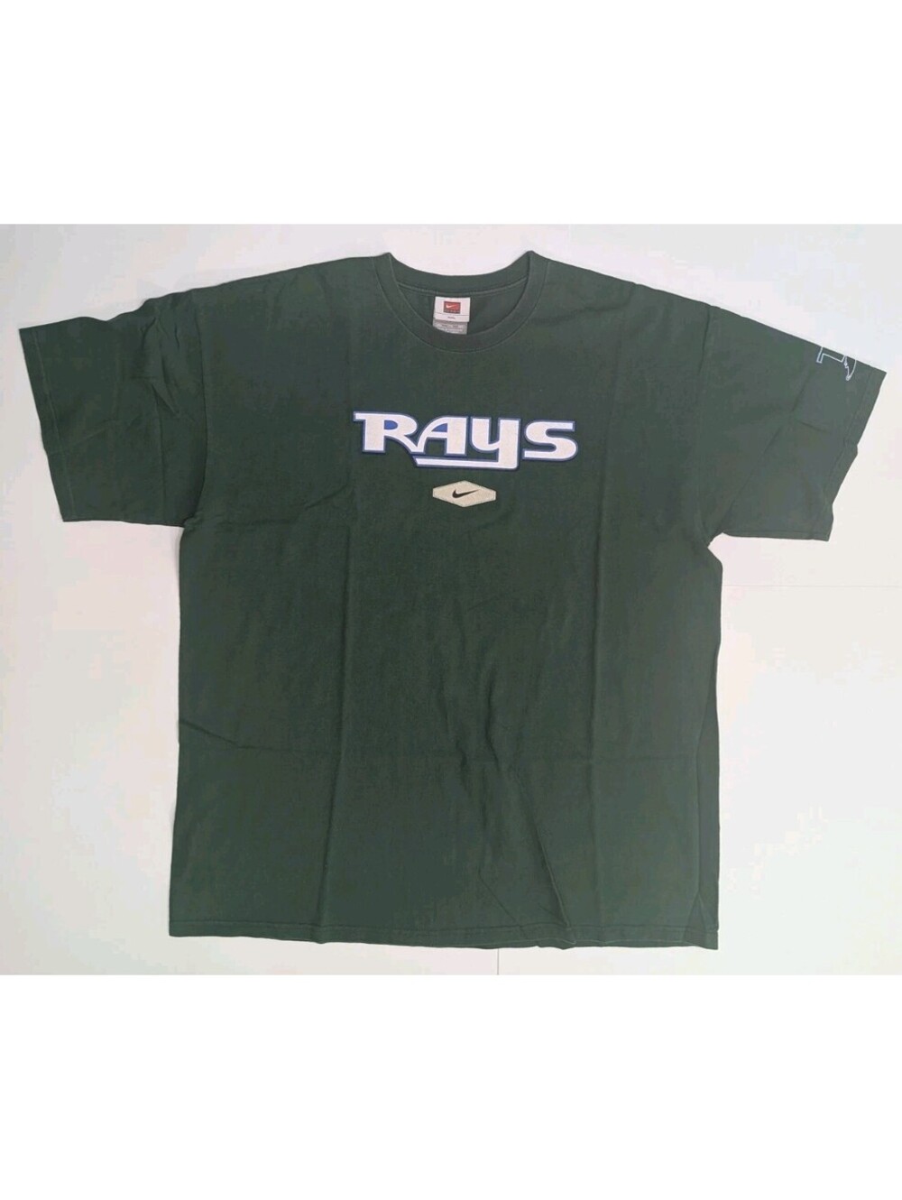 Vintage Nike Tampa Bay Devil Rays T-Shirt Team Issue Green XXL 2XL Center Swoosh